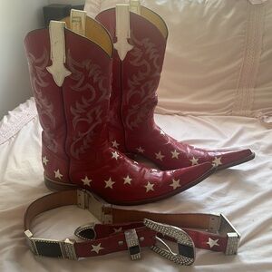 Leather cowboy boots